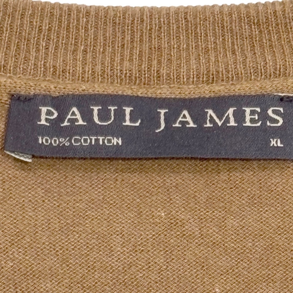 Paul James Mens XL 100% Cotton Short Sleeve Knit Crew Neck Sweater Top - Picture 3 of 7
